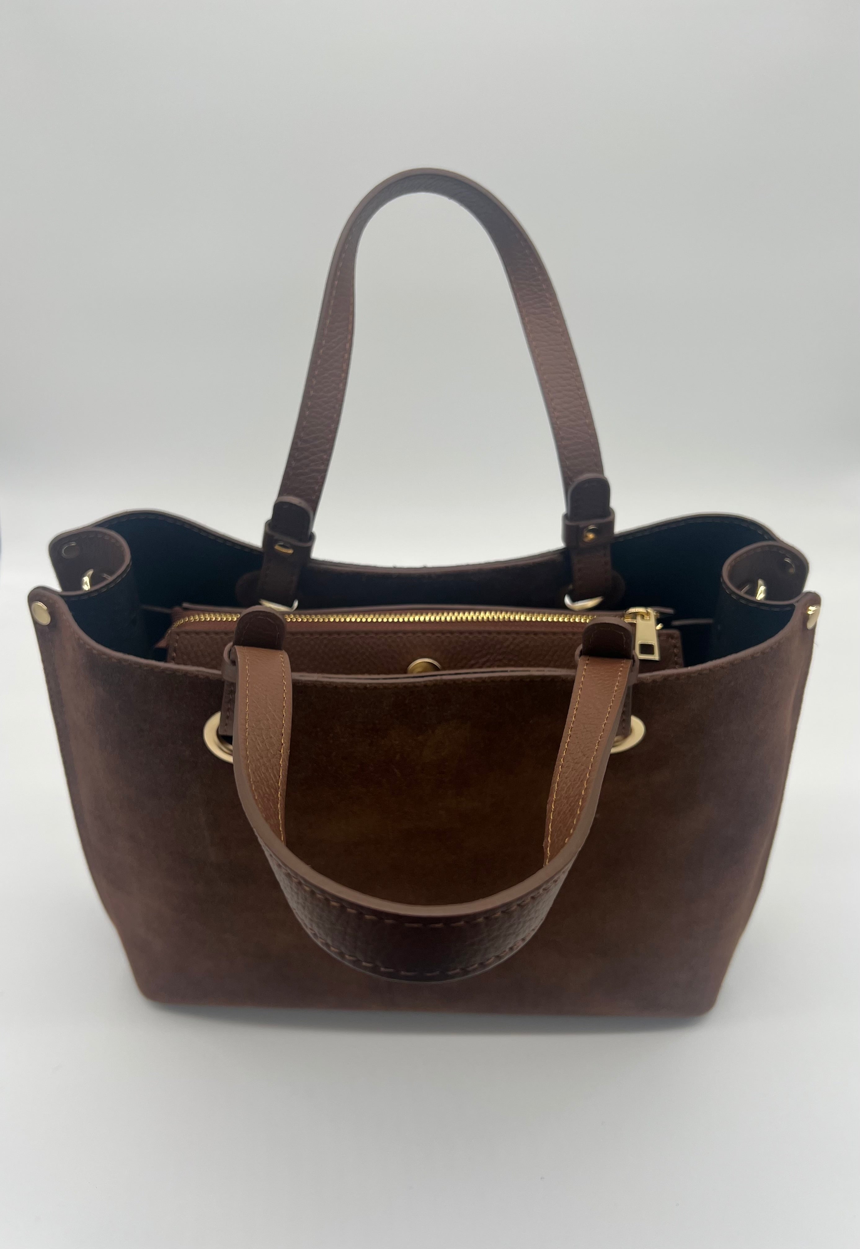 The Mia Suede Leather Tote Handbag
