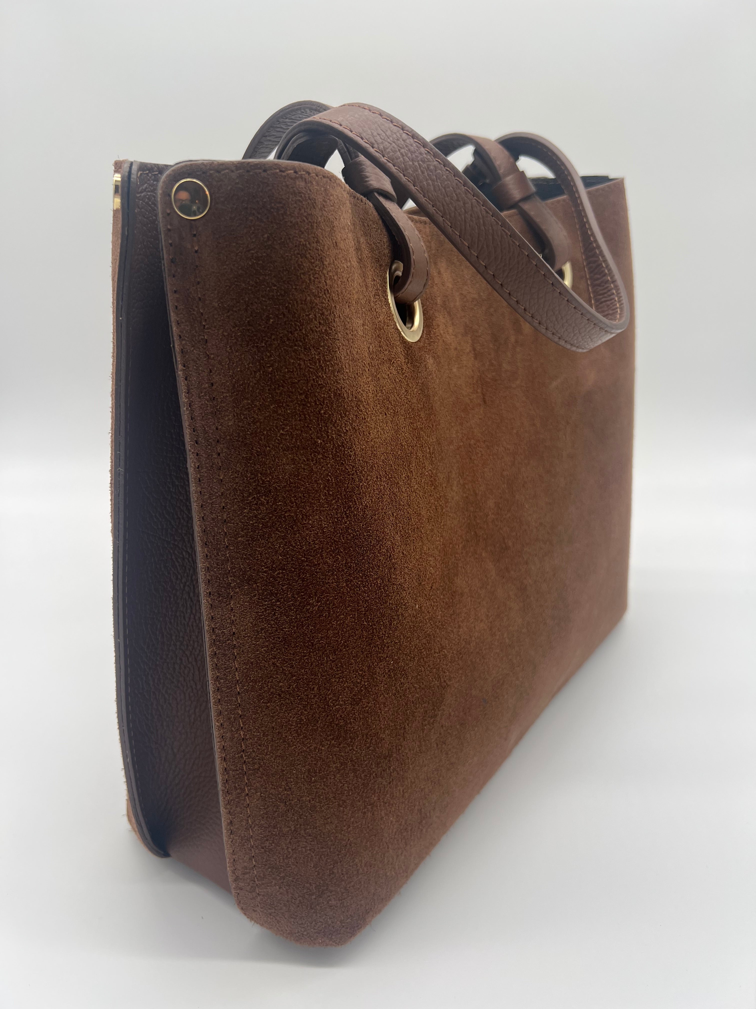 The Mia Suede Leather Tote Handbag
